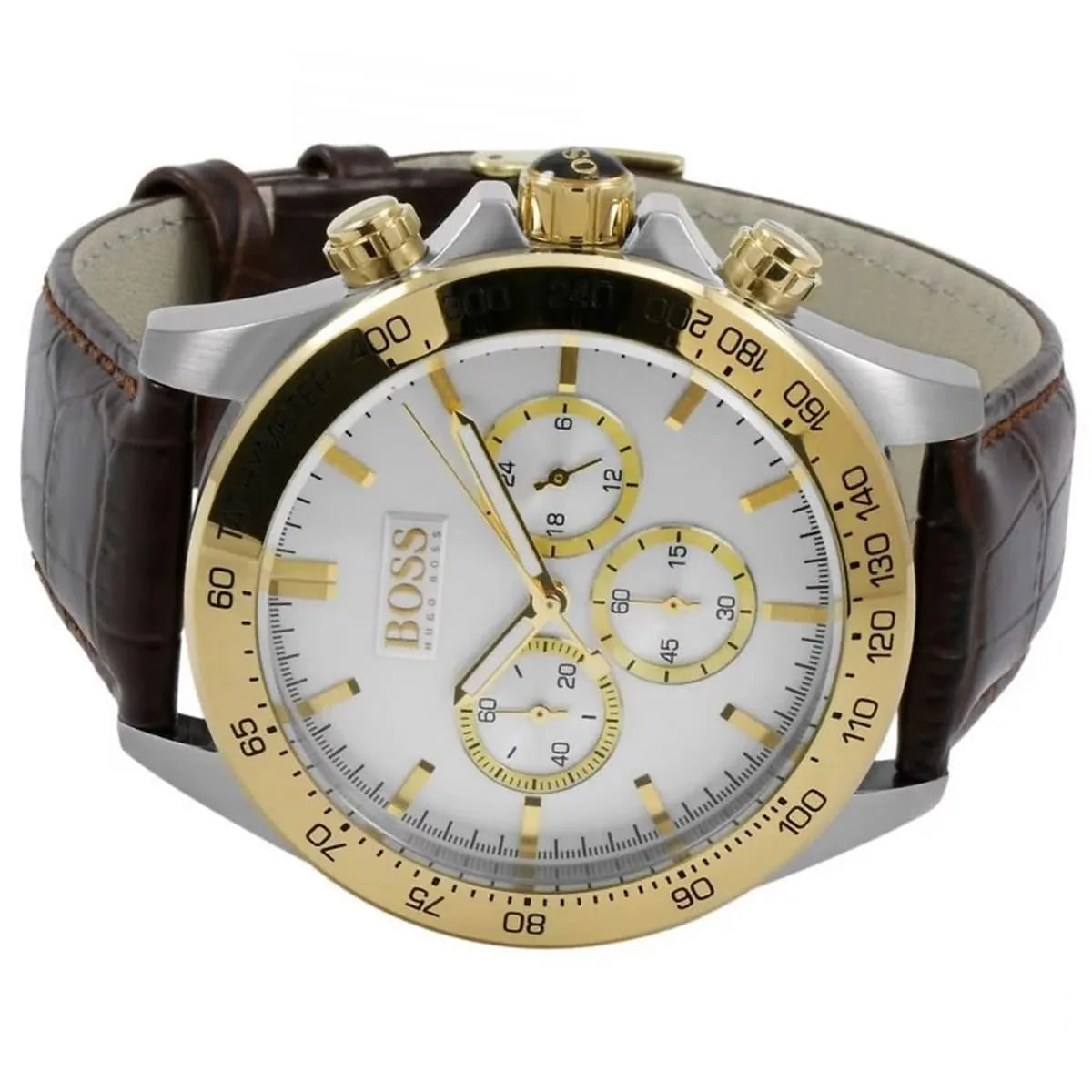 Hugo Boss men's original watch 1513174 with a wine-colored dial and stainless steel band, stylish and elegant accessory.