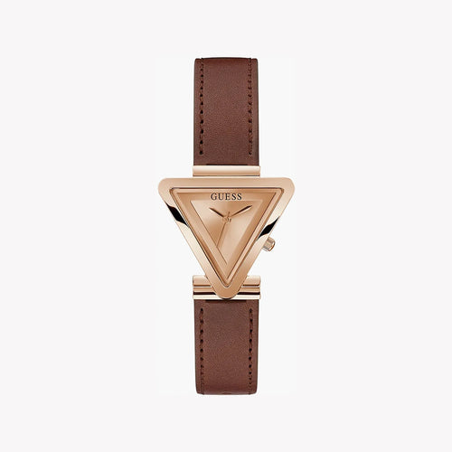Guess women's original watch GW0548L2 with a wine-colored strap and round dial, showcasing elegant design and brand logo.