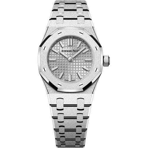 Audemars Piguet Royal Oak women's watch with a gold and ceramic bracelet, featuring a detailed dial and elegant design.