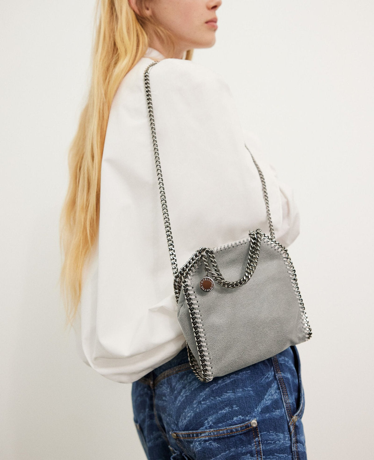 Stella McCartney Falabella Tiny Tote Bag Black Grey