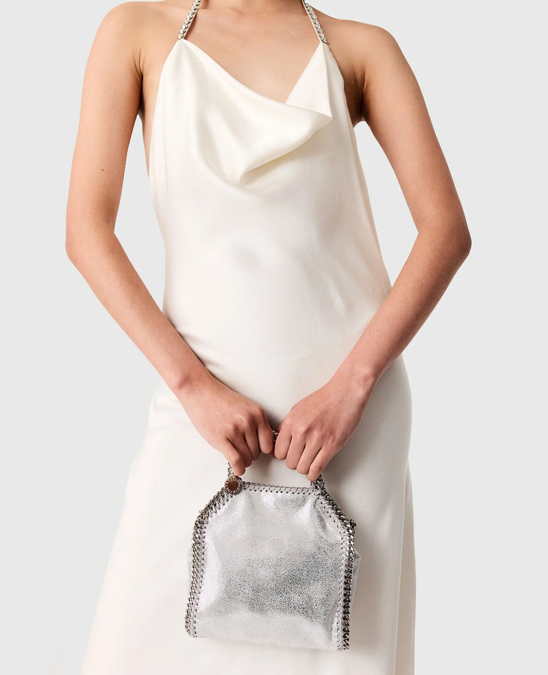 Stella McCartney Falabella Tiny Tote Bag Black Silver