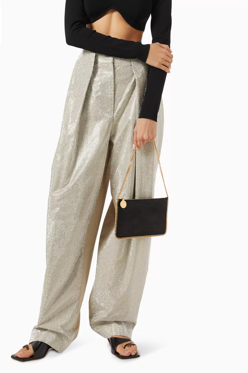 STELLA MCCARTNEY Falabella Pochette in Shaggy Deer Black