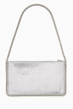 STELLA MCCARTNEY Falabella Pochette in Faux Shaggy Deer Grey