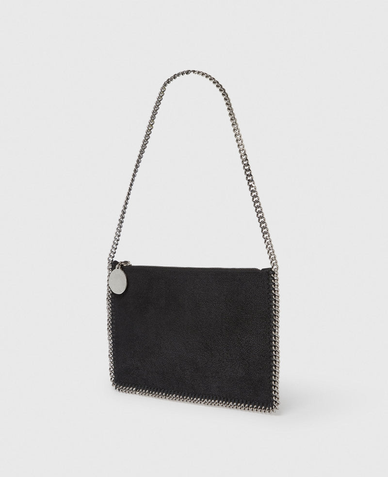 STELLA MCCARTNEY Falabella Pochette in Shaggy Deer Black Silver