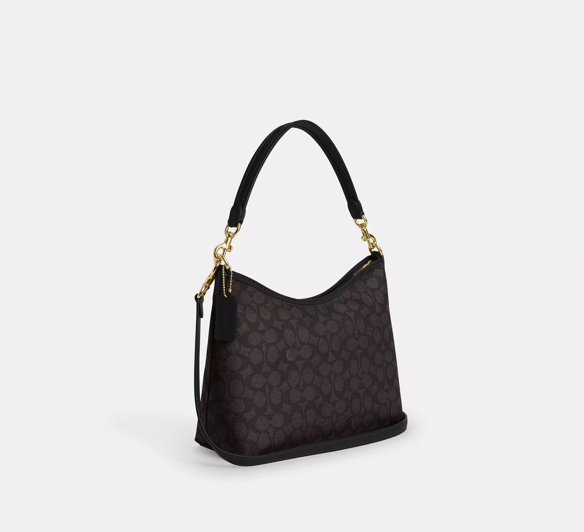 Coach Laurel Shoulder Bag In Signature Canvas Walnut Black