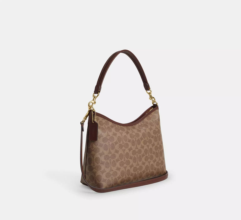 Coach Laurel Shoulder Bag In Signature Canvas Tan Brown