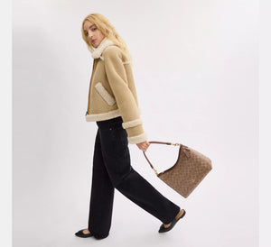 Coach Laurel Shoulder Bag In Signature Canvas Tan Brown