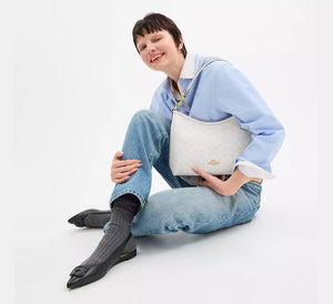 Coach Laurel Shoulder Bag In Signature Canvas White Chalk