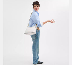 Coach Laurel Shoulder Bag In Signature Canvas White Chalk
