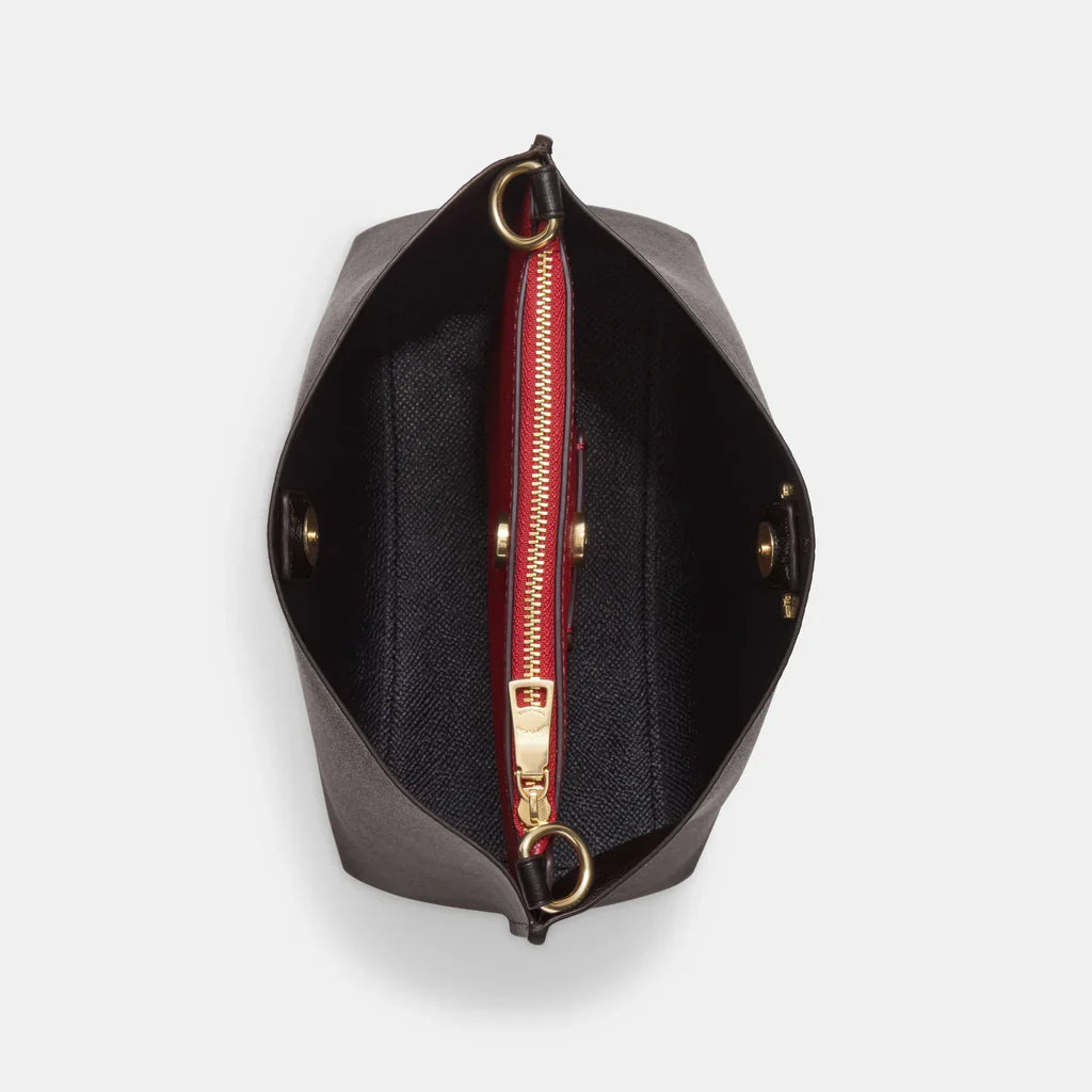 Coach Mollie Bucket Bag 22 In Signature Canvas Brown Black