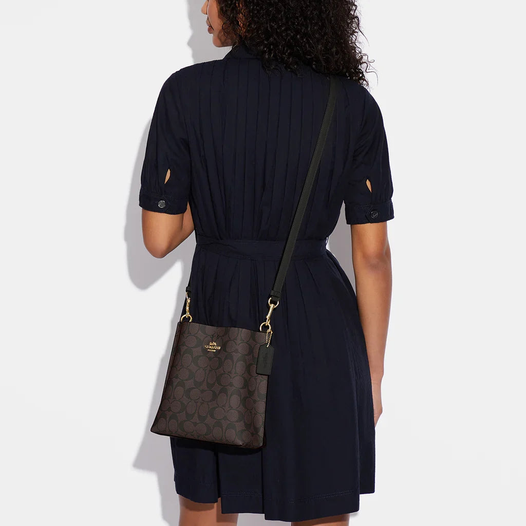 Coach Mollie Bucket Bag 22 In Signature Canvas Brown Black
