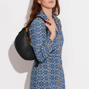 Coach Luna Shoulder Bag Leather Black