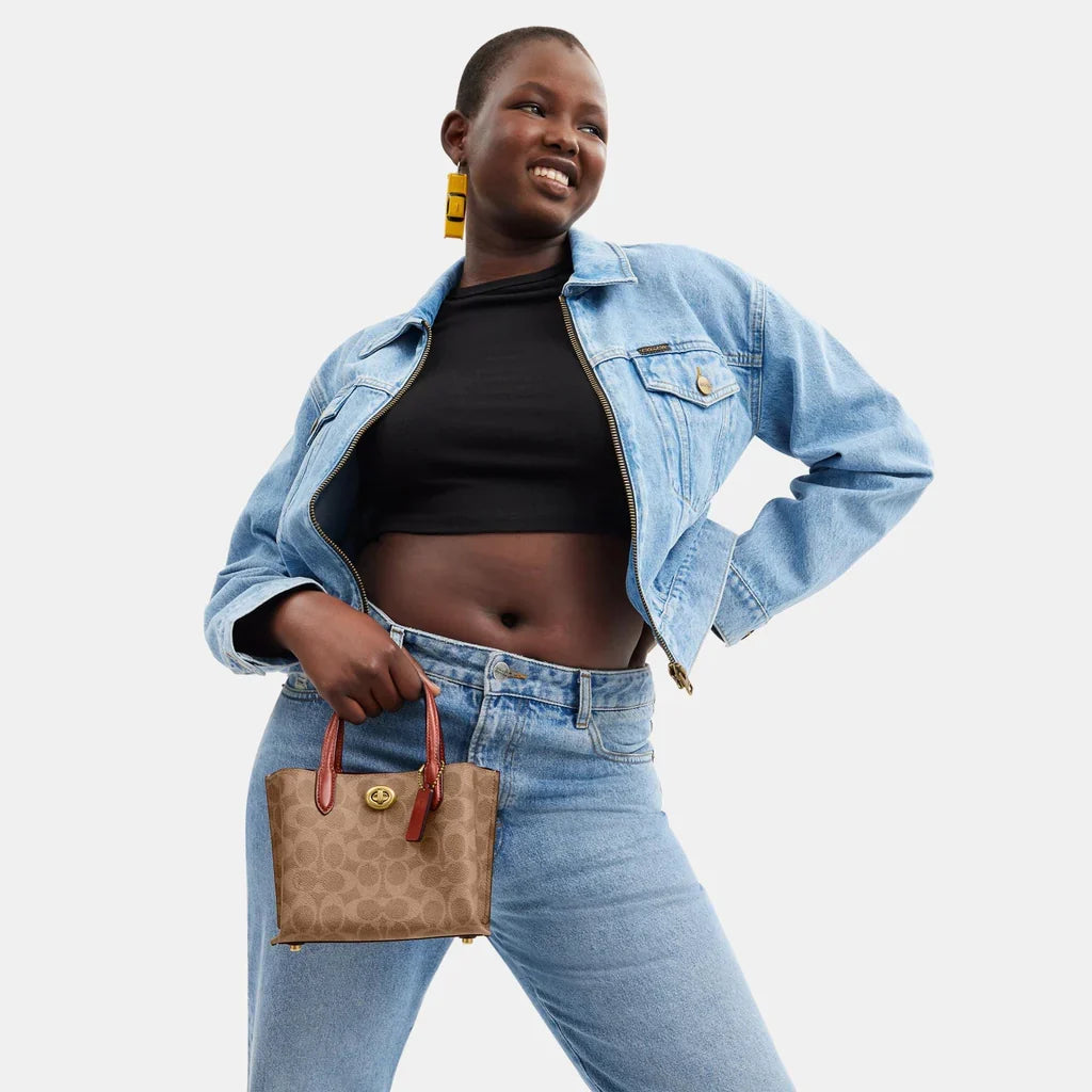 Coach Willow Tote Bag 18 In Signature Canvas