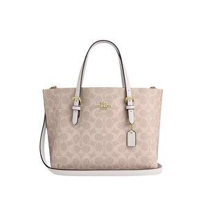 Coach Mollie Tote Bag 25 In Signature Canvas Sand Chalk