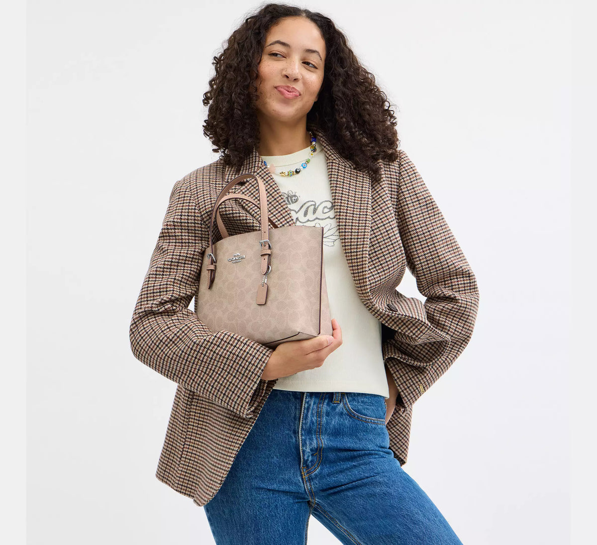 Coach Mollie Tote Bag 25 In Signature Canvas Sand Taupe