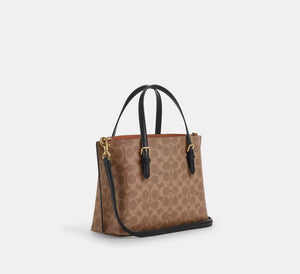 Coach Mollie Tote Bag 25 In Signature Canvas Tan Black
