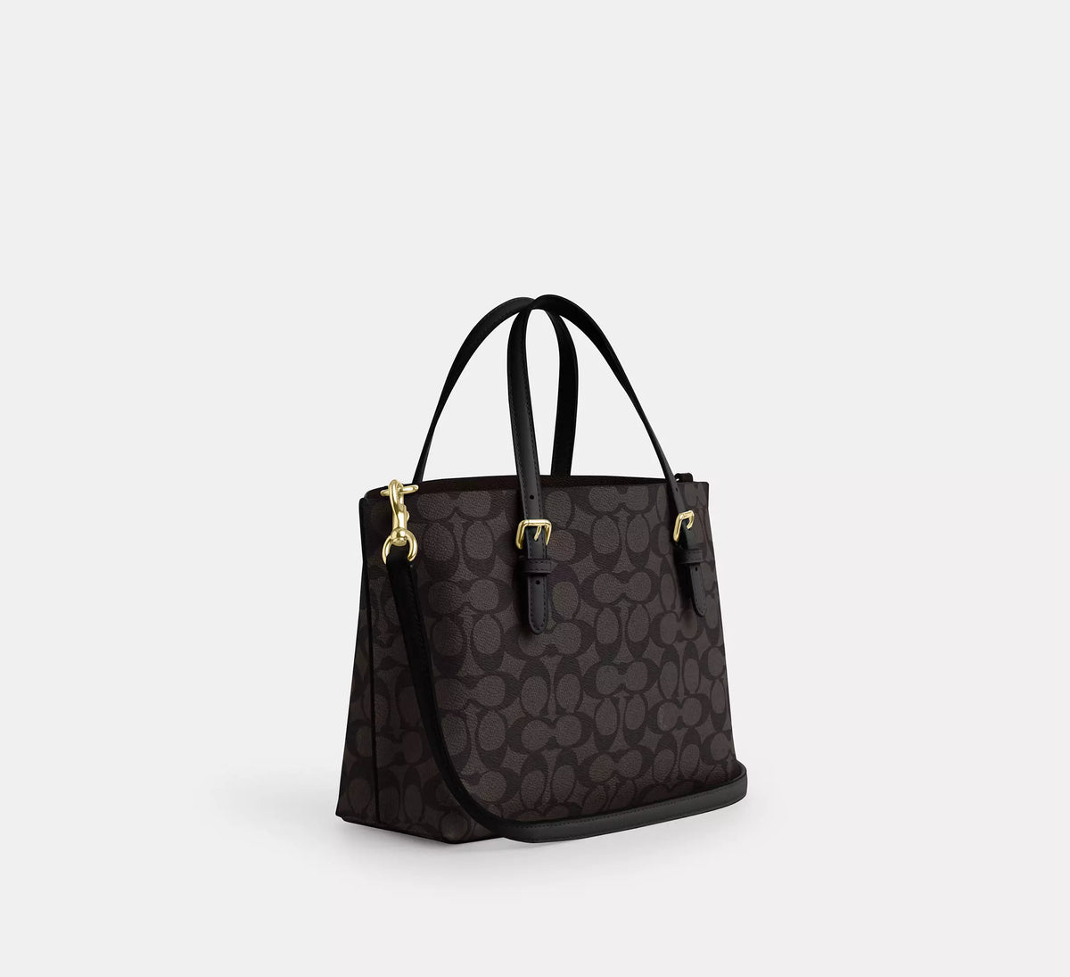 Coach Mollie Tote Bag 25 In Signature Canvas Walnut Black