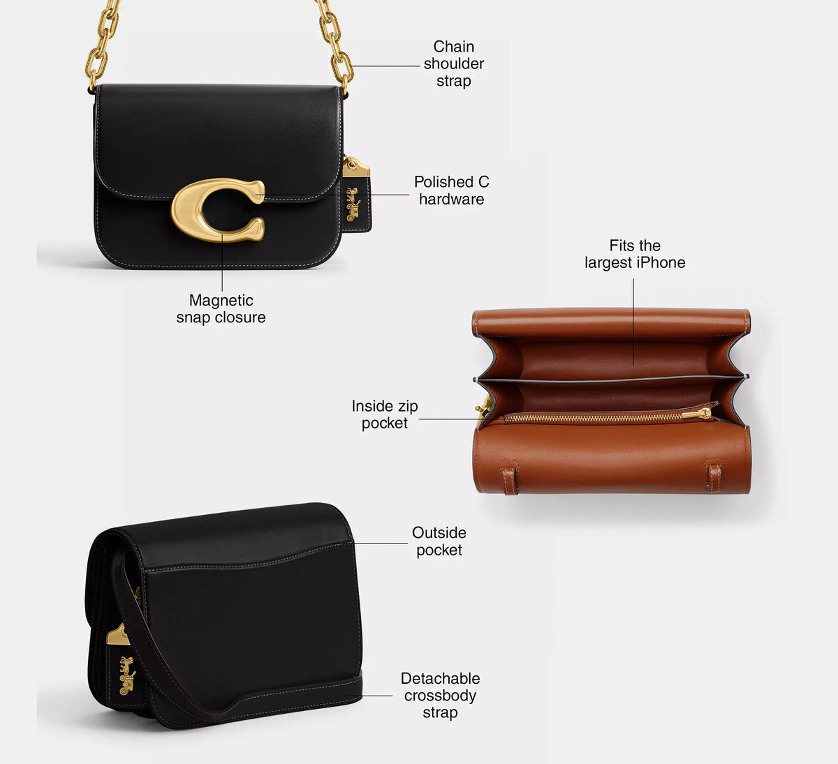 Coach Idol Leather Black