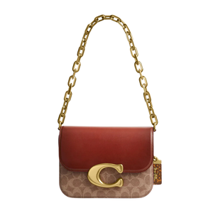 Coach Idol In Signature Canvas With Snakeskin Detail