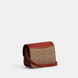 Coach Idol In Signature Canvas With Snakeskin Detail