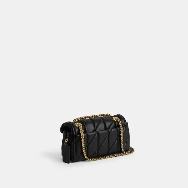 Tabby Shoulder Bag 20 With Quilting leather Black Gold