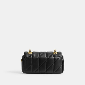 Tabby Shoulder Bag 20 With Quilting leather Black Gold