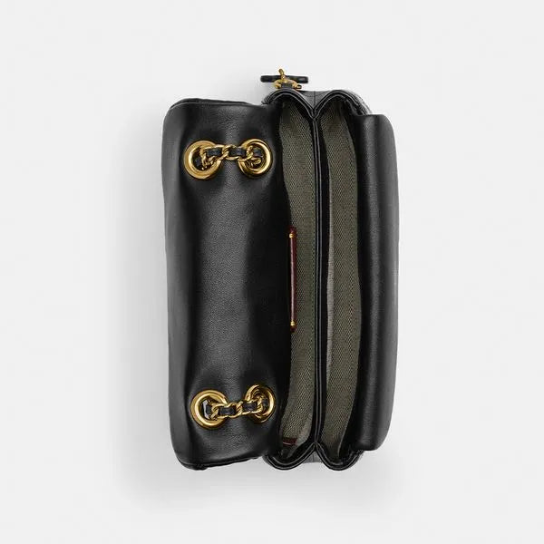 Tabby Shoulder Bag 20 With Quilting leather Black Gold
