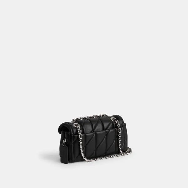 Tabby Shoulder Bag 20 With Quilting leather Black Silver