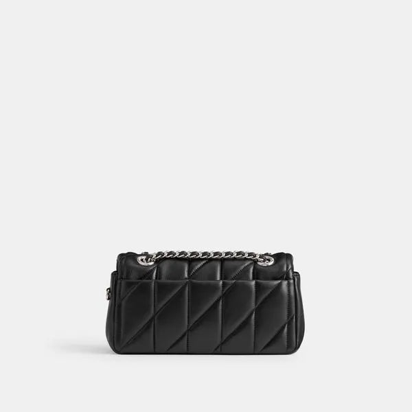 Tabby Shoulder Bag 20 With Quilting leather Black Silver