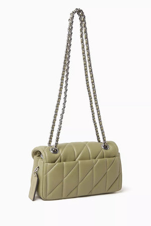 Tabby Shoulder Bag 20 With Quilting leather Green