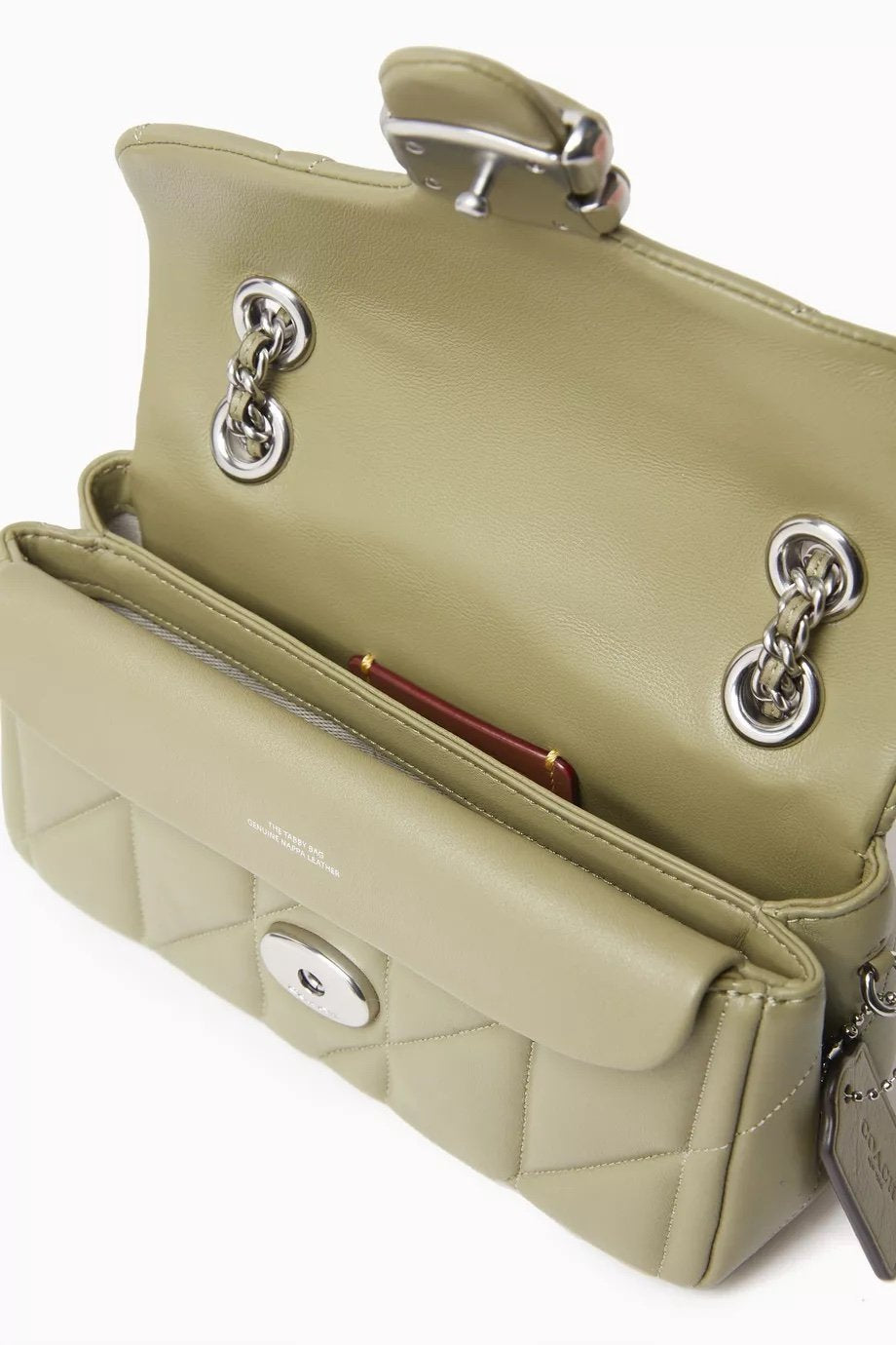 Tabby Shoulder Bag 20 With Quilting leather Green