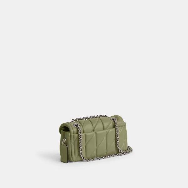 Tabby Shoulder Bag 20 With Quilting leather Green