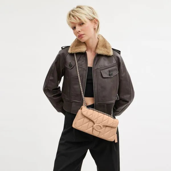 Tabby Shoulder Bag 26 With Quilting Nude