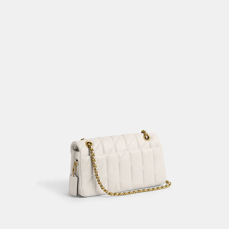 Tabby Shoulder Bag 26 With Quilting Chalk Gold