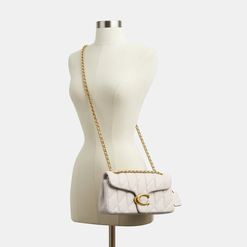 Tabby Shoulder Bag 26 With Quilting Chalk Gold