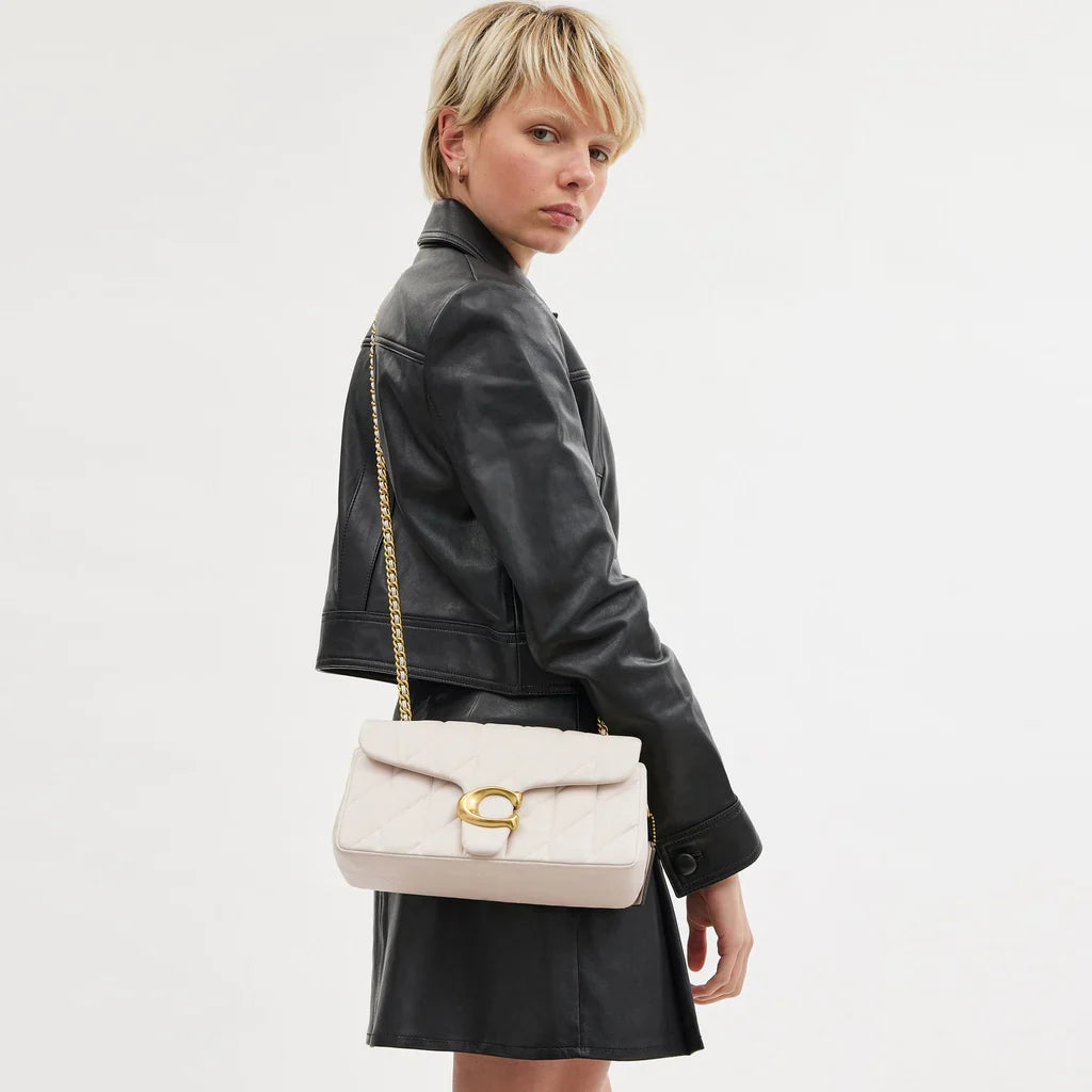 Tabby Shoulder Bag 26 With Quilting Chalk Gold