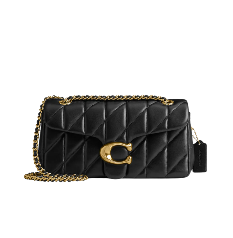 Tabby Shoulder Bag 26 With Quilting Black Gold
