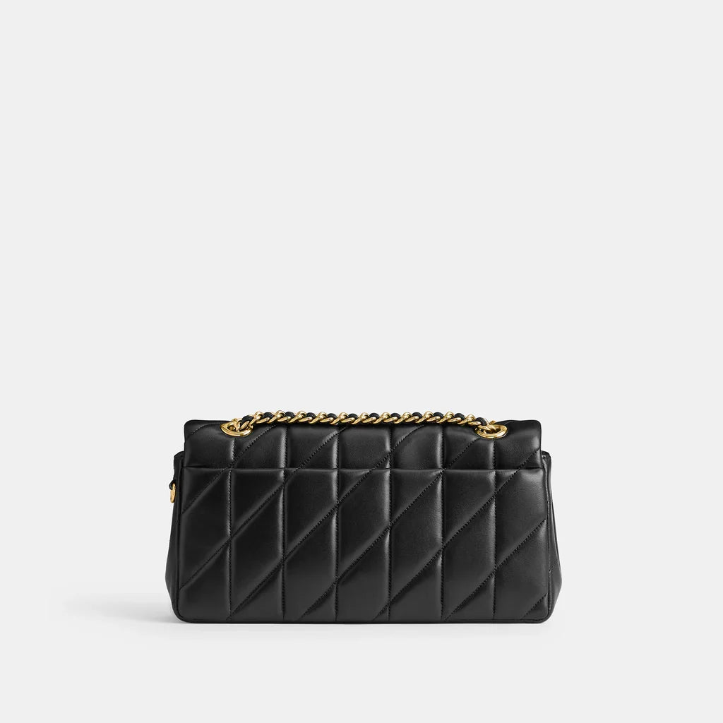 Tabby Shoulder Bag 26 With Quilting Black Gold