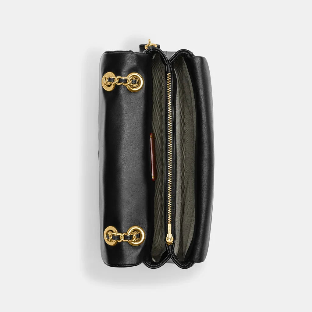 Tabby Shoulder Bag 26 With Quilting Black Gold