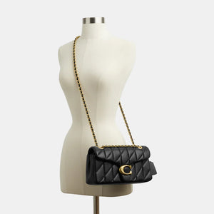 Tabby Shoulder Bag 26 With Quilting Black Gold