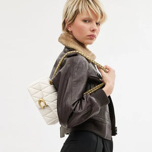 Tabby Shoulder Bag 20 With Quilting leather Chalk Gold