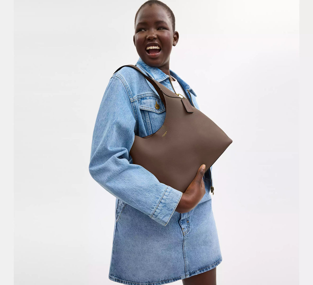 Coach Brooklyn Shoulder Bag 28 Dark Stone