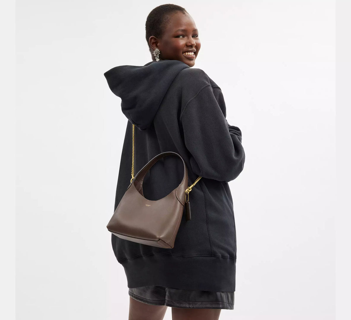 Coach Brooklyn Shoulder Bag 23 Dark Stone