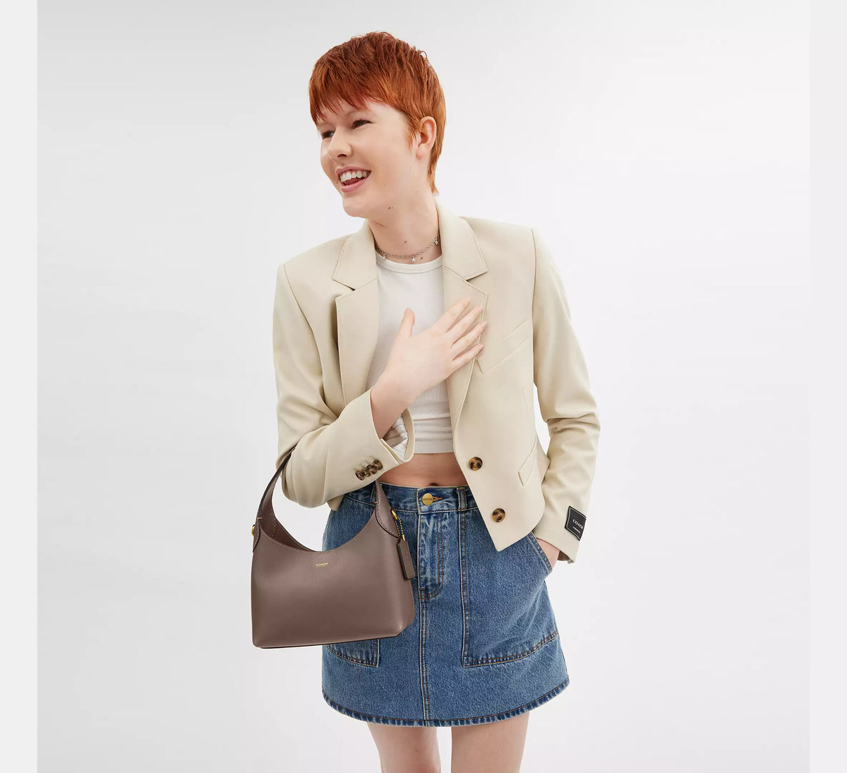 Coach Brooklyn Shoulder Bag 23 Dark Stone