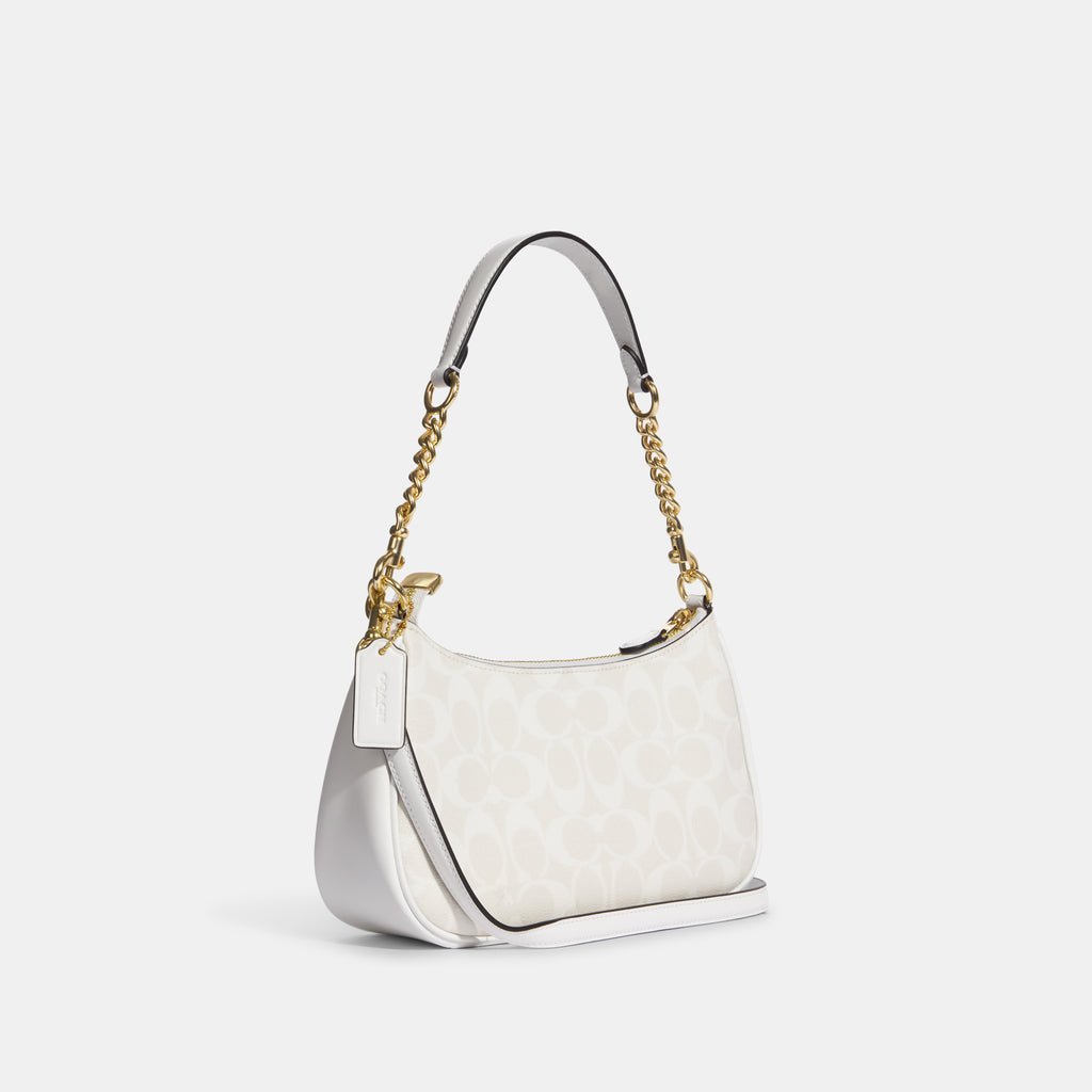 Coach Teri Shoulder Bag In Signature Canvas Chalk Glacierwhite
