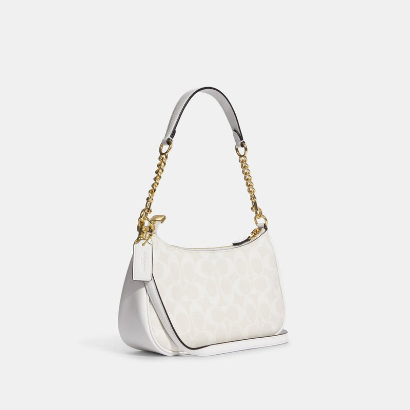 Coach Teri Shoulder Bag In Signature Canvas Chalk Glacierwhite