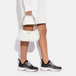 Coach Teri Shoulder Bag In Signature Canvas Chalk Glacierwhite