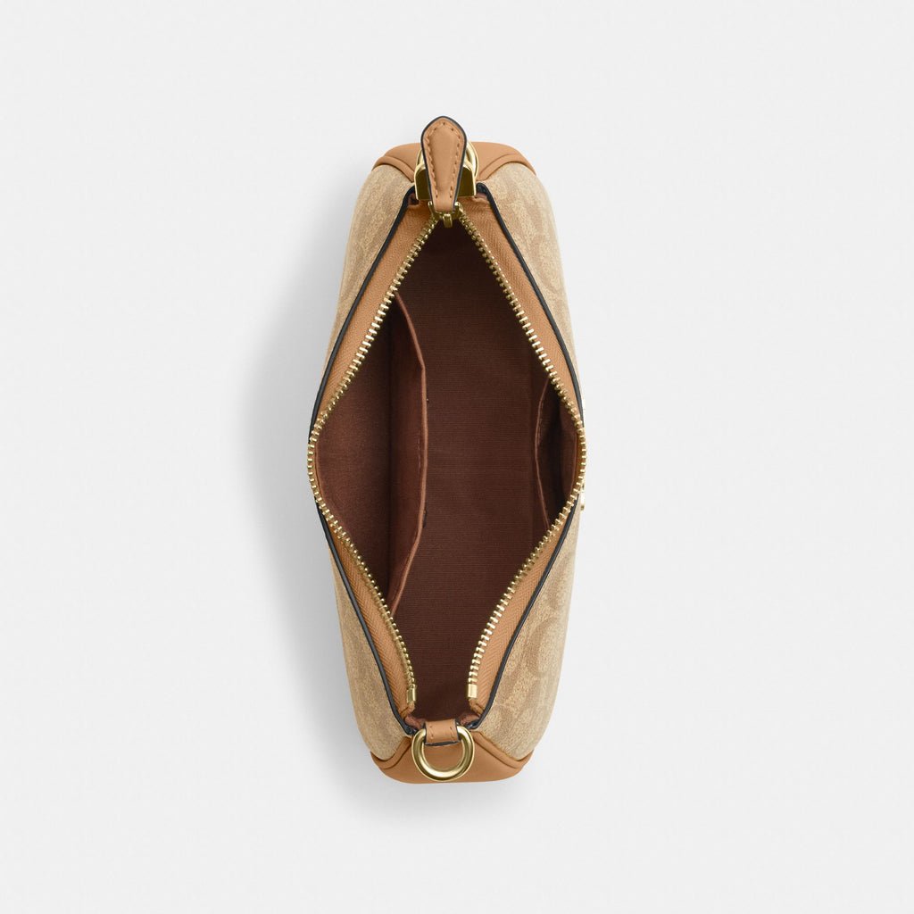Coach Teri Shoulder Bag In Signature Canvas Khaki Saddle