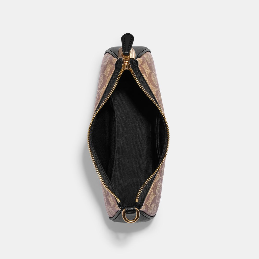 Coach Teri Shoulder Bag In Signature Canvas Khaki Black