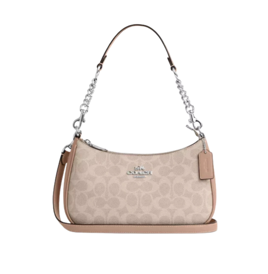 Coach Teri Shoulder Bag In Signature Canvas Sand Taupe